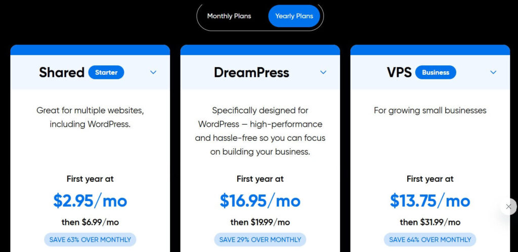 Choose Your Hosting Plan